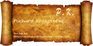 Puchard Krisztofer névjegykártya